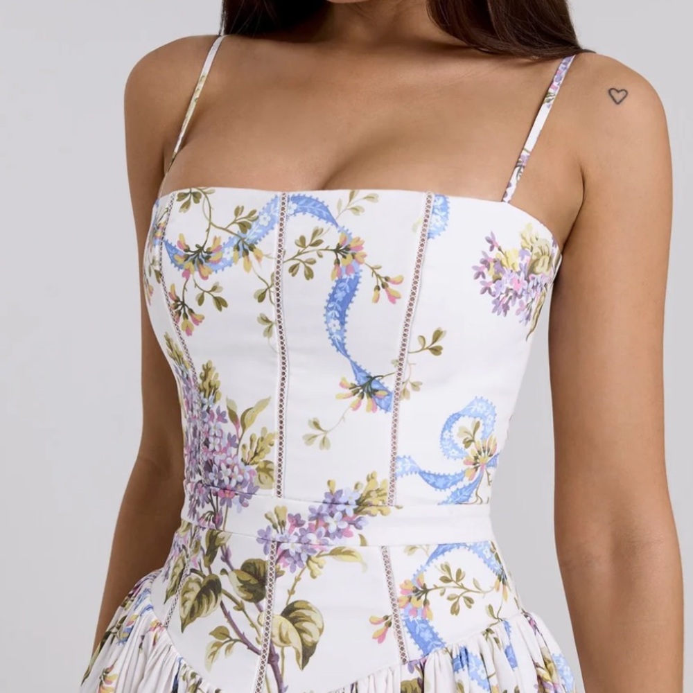 Oh Rose Maxi Floral Print Spaghetti Strap Dress